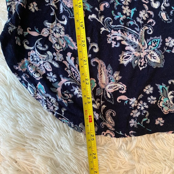 LOFT Outlet Floral Women’s Medium Scoop neck Short Cap Sleeve Top Blouse - Picture 7 of 8